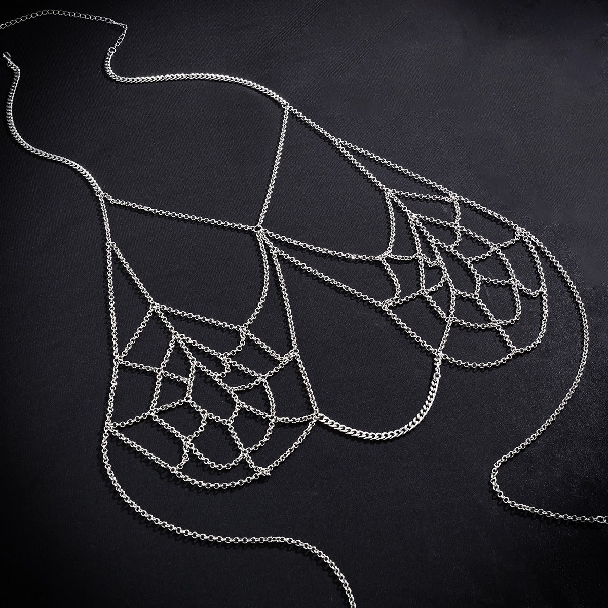 Gothic Chain for Body and Chest with Spider Web