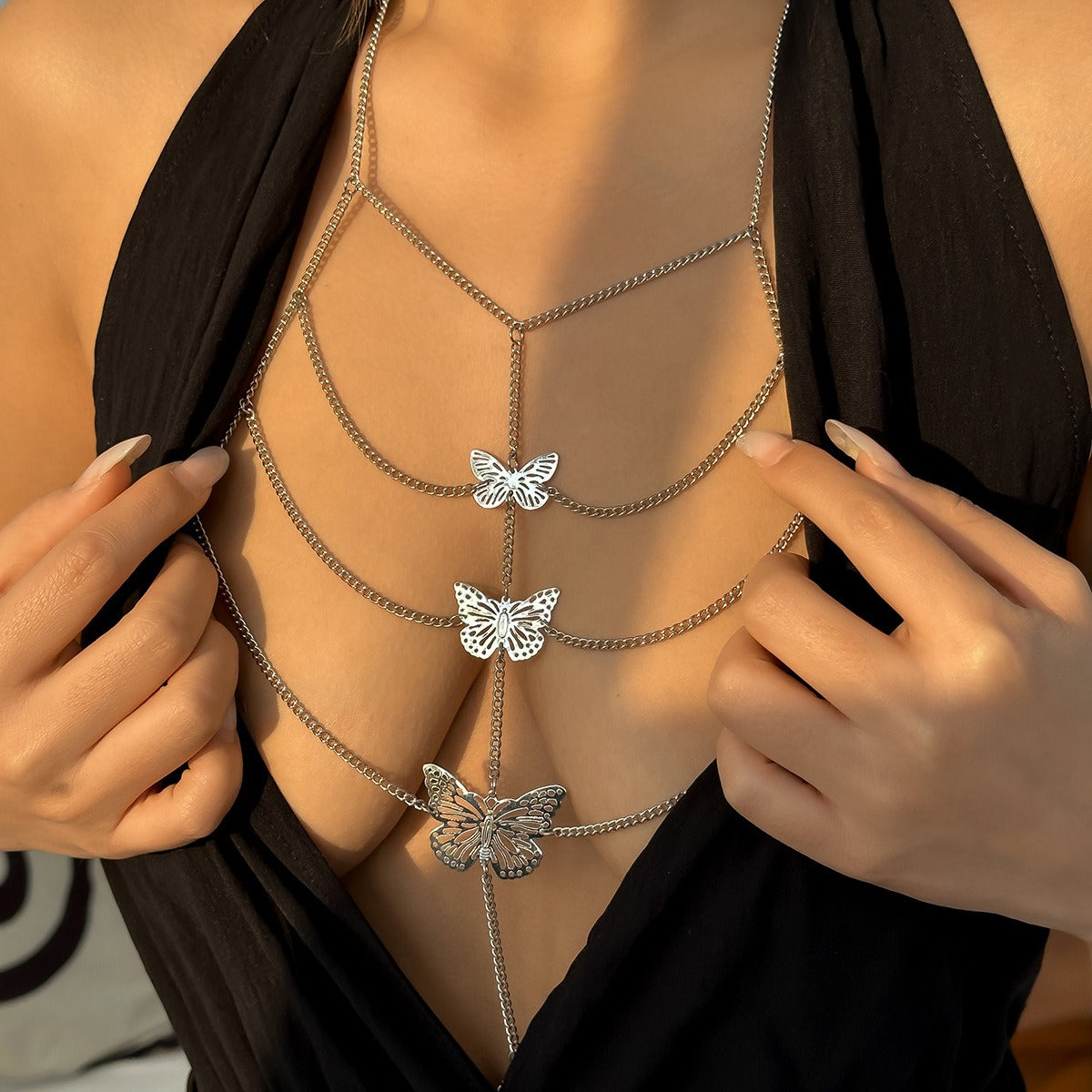Sexy Style Butterfly Metal Chain for Chest and Body