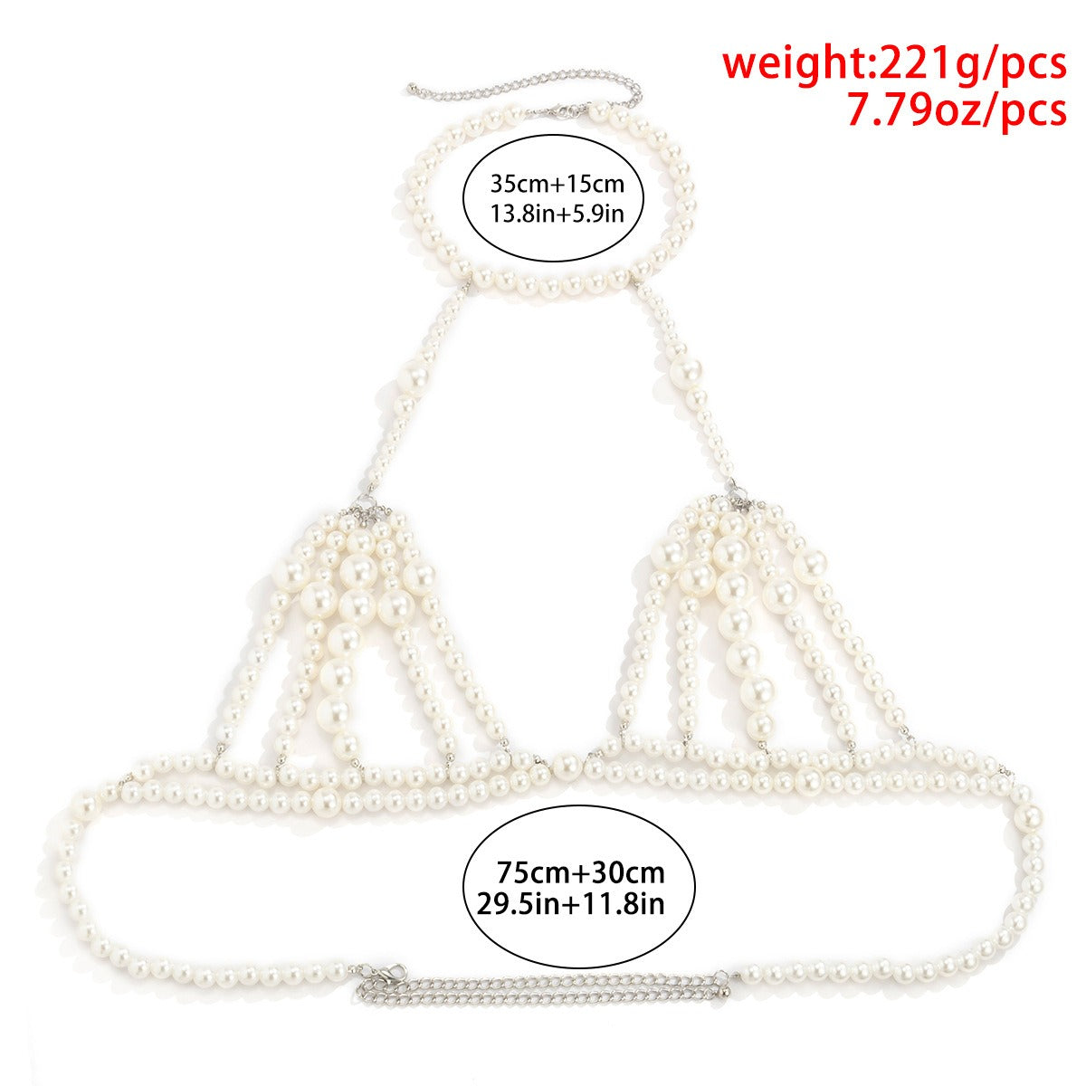 Minimalist Multi-layer Imitation Chain with Pearl Sized Bead for Body, Waist and Chest