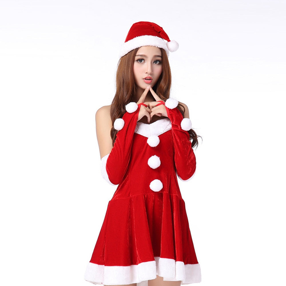 Sexy Lady Santa Costume Cosplay for Christmas Party