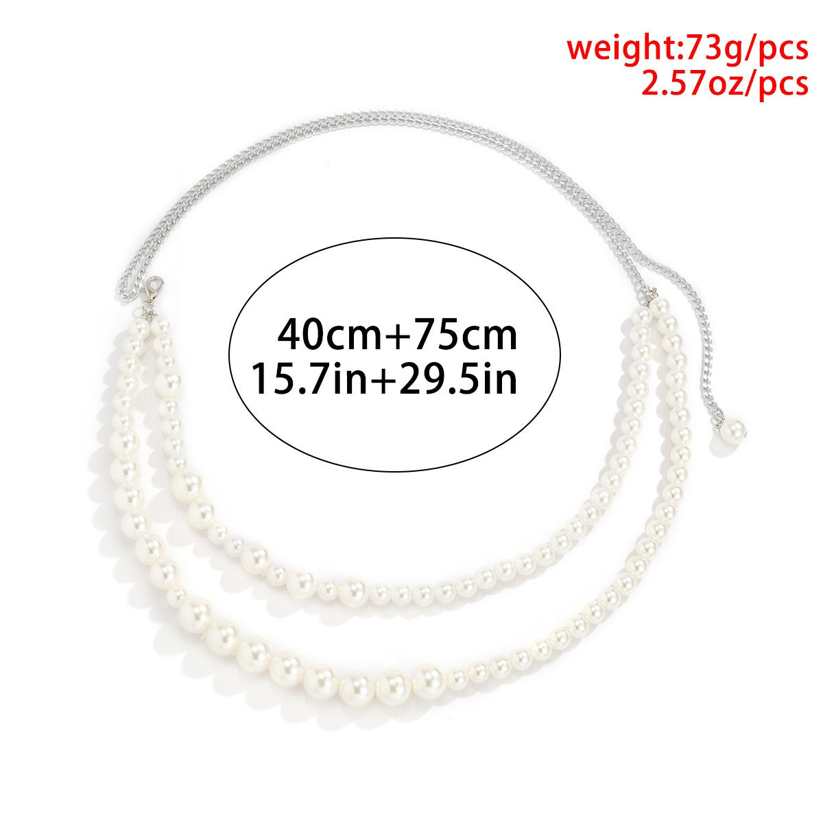Minimalist Multi-layer Imitation Chain with Pearl Sized Bead for Body, Waist and Chest